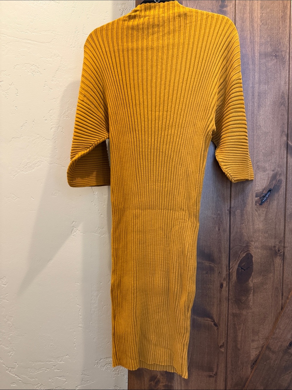 Skunkfunk Mustard Ribbed Knit Midi Dress - Picture 5 of 5